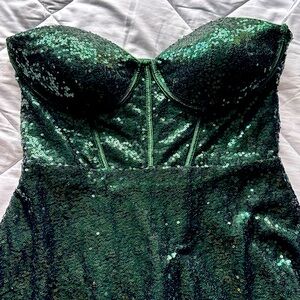 Sequin Strapless Midi Dress - Lulu’s